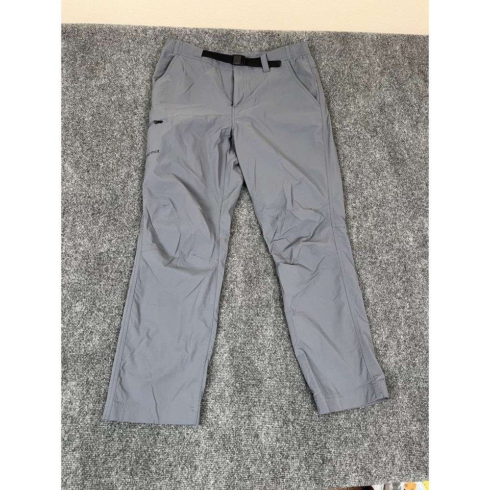 Marmot Pants Mens 34x30 Gray Hiking Stretch Belted Zip Pocket Outdoor‎